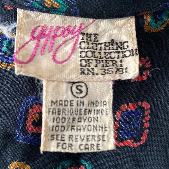 Vintage Gypsy Pier 1 Clothing Long Sleeve Geometric 80’s Print Mini Dress Size S - Picture 11 of 12